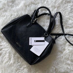 NINE WEST COLBY- WOMENS LOGO BLACK - SATCHEL DOUBLE HANDLE DOUBLE ZIP! New purse